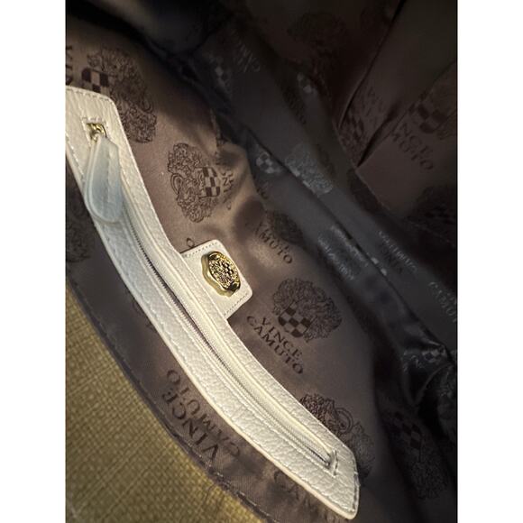 Vince Camuto Bold Gold Medallion cream pebble leather/rattan - Picture 8 of 12